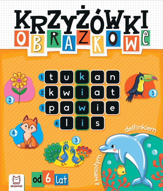 Krzy��wki obrazkowe z weso�ym delfinkiem. Od 6 lat