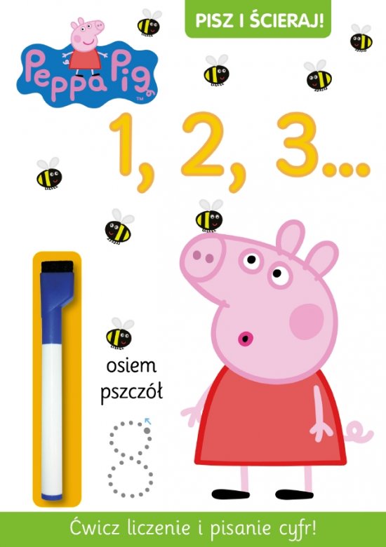 �winka Peppa. Pisz i �cieraj. 1, 2, 3