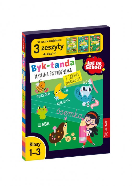 Teczka: Id� do szko�y. Byk-tanda Marcina Przewo�nika i Zabawy Ortograficzne. Klasy 1-3