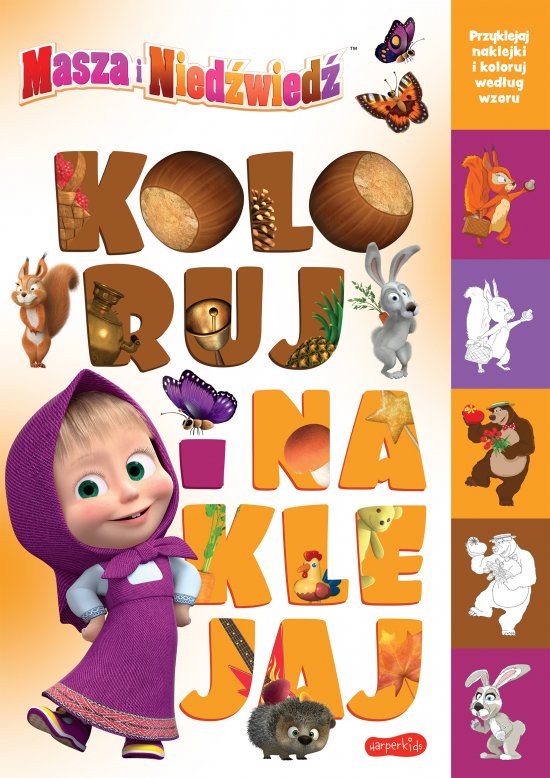 Masza i Nied�wied�. Koloruj i naklejaj