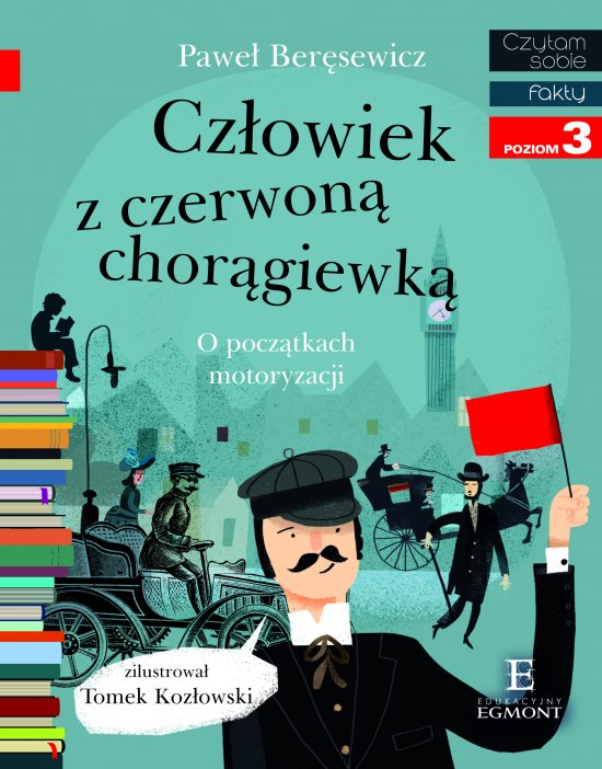 Cz�owiek z czerwon� chor�giewk�