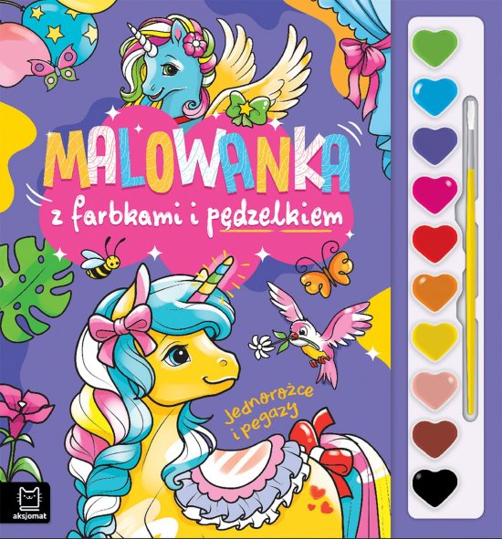 Malowanka z farbkami i p�dzelkiem. Jednoro�ce i pegazy