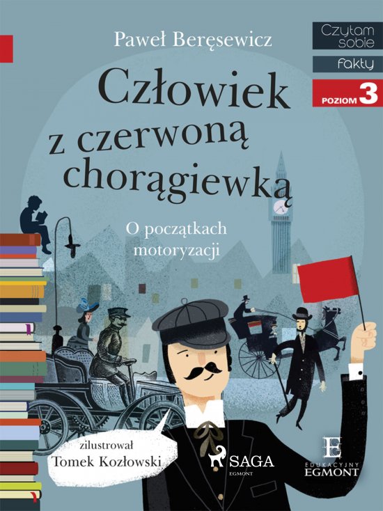 Cz�owiek z czerwon� chor�giewk�