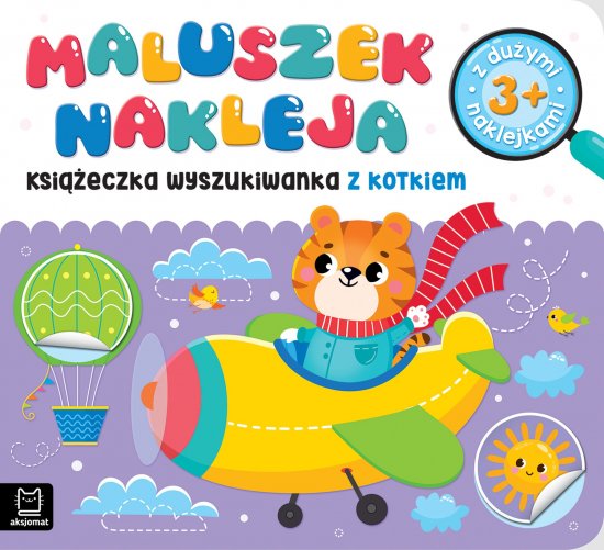 Maluszek nakleja. Ksi��eczka wyszukiwanka z kotkiem, z du�ymi naklejkami 3+
