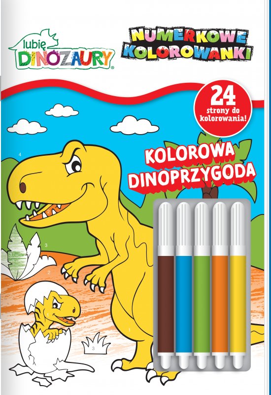 Lubi� dinozaury. Numerkowe kolorowanki. Kolorowa Dinoprzygoda