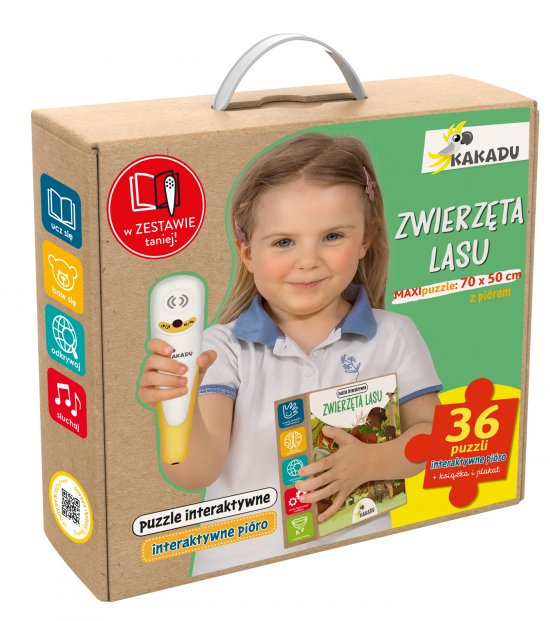 M�wi�ce puzzle interaktywne ,,Zwierz�ta lasu". (zestaw z pi�rem Kakadu)