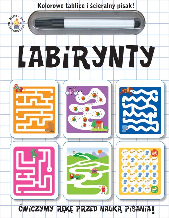 Kolorowe tablice i �cieralny pisak! Labirynty