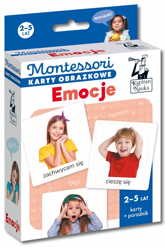 Montessori. Karty obrazkowe Emocje (2-5 lat). Kapitan Nauka