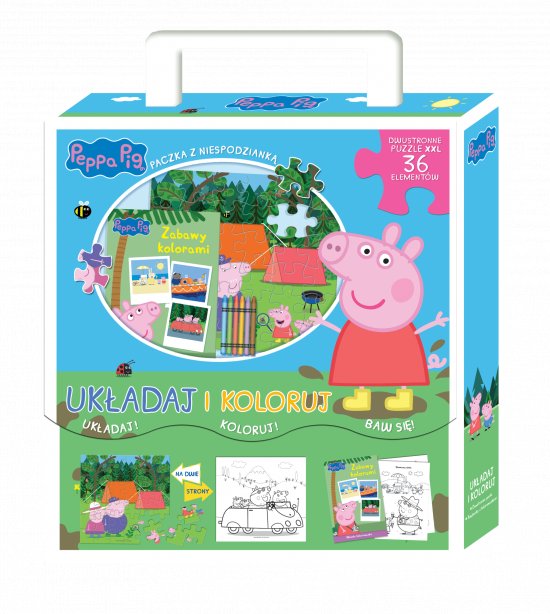 Peppa Pig. Uk�adaj i koloruj. Zabawa kolorami