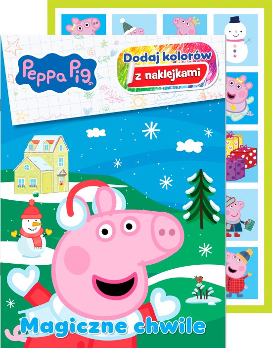 Peppa Pig. Dodaj kolor�w z naklejkami. Magiczne chwile