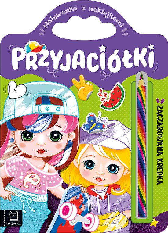Przyjaci�ki. Zaczarowana kredka. Malowanka z naklejkami