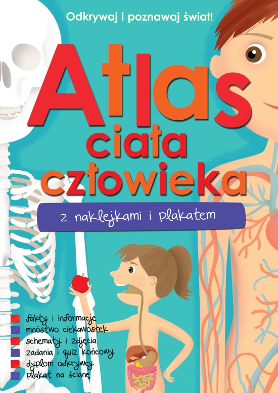 Atlas cia�a cz�owieka z naklejkami i plakatem