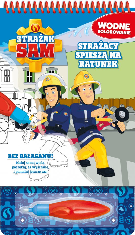 Stra�ak Sam. Wodne kolorowanie. Stra�acy spiesz� na ratunek