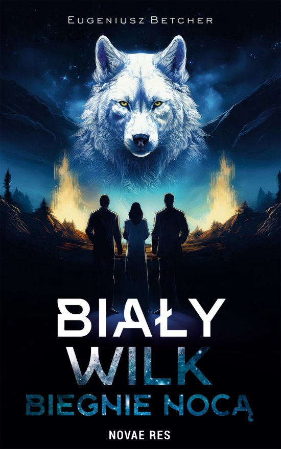 Bia�y wilk biegnie noc�