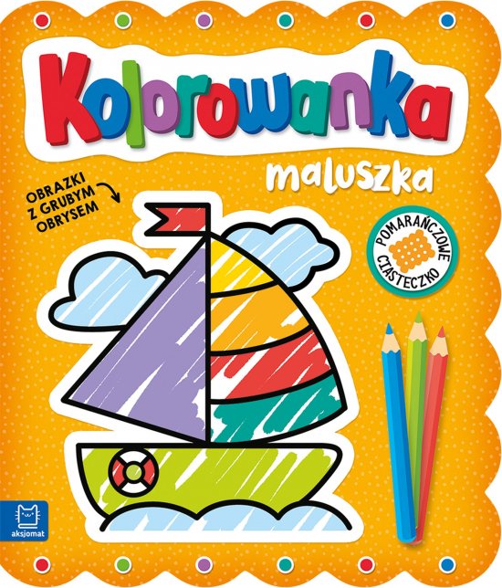 Kolorowanka maluszka. Obrazki z grubym obrysem. Pomara�czowe ciasteczko