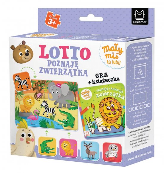 Lotto. Poznaj� zwierz�tka. Ma�y mi� to lubi! Gra + ksi��eczka, 3+