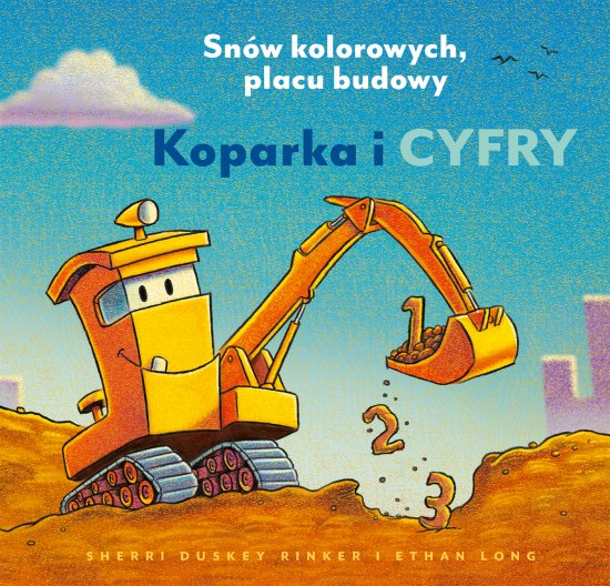 Koparka i cyfry. Sn�w kolorowych, placu budowy