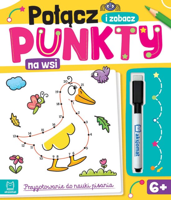 Po��cz punkty i zobacz! Na wsi. Przygotowanie do nauki pisania. �cieralny pisak