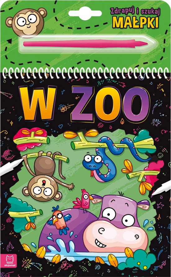 Zdrapuj i szukaj ma�pki. W zoo