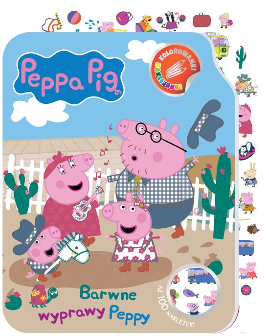 Peppa Pig. Kolorowanki - naklejanki cz. 2 Barwne wyprawy Peppy