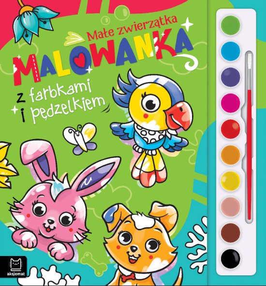Malowanka z farbkami i p�dzelkiem. Ma�e zwierz�tka