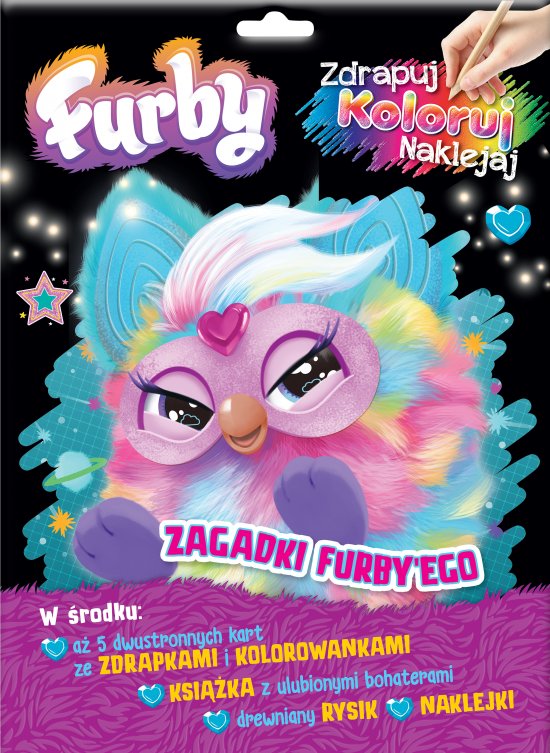 Furby. Zdrapuj, koloruj, naklejaj. Zagadki Furby'ego