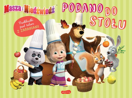 Masza i Nied�wied�. Podano do sto�u. Podk�adki pod talerz z zadaniami
