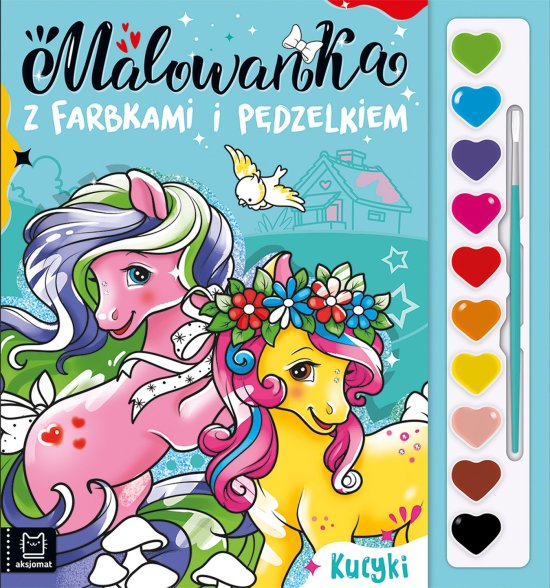 Malowanka z farbkami i p�dzelkiem. Kucyki