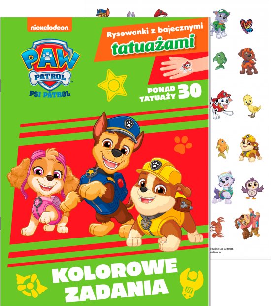 Psi Patrol. Rysowanki z bajecznymi tatua�ami. Kolorowe zadania