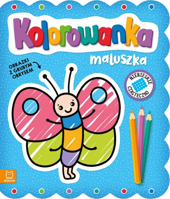 Kolorowanka maluszka. Obrazki z grubym obrysem. Niebieskie ciasteczko