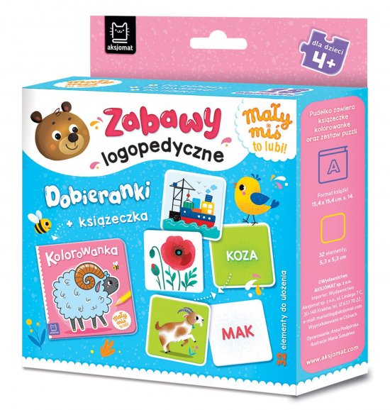 Ma�y mi� to lubi! Zabawy logopedyczne. Dobieranki + ksi��eczka