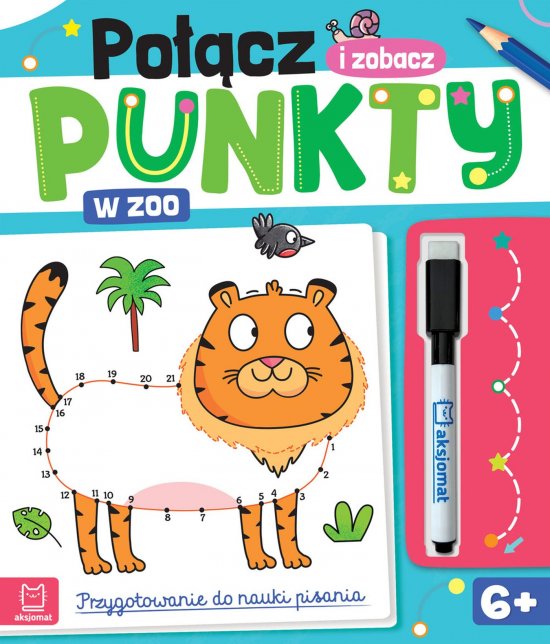 Po��cz punkty i zobacz! W zoo. Przygotowanie do nauki pisania. �cieralny pisak