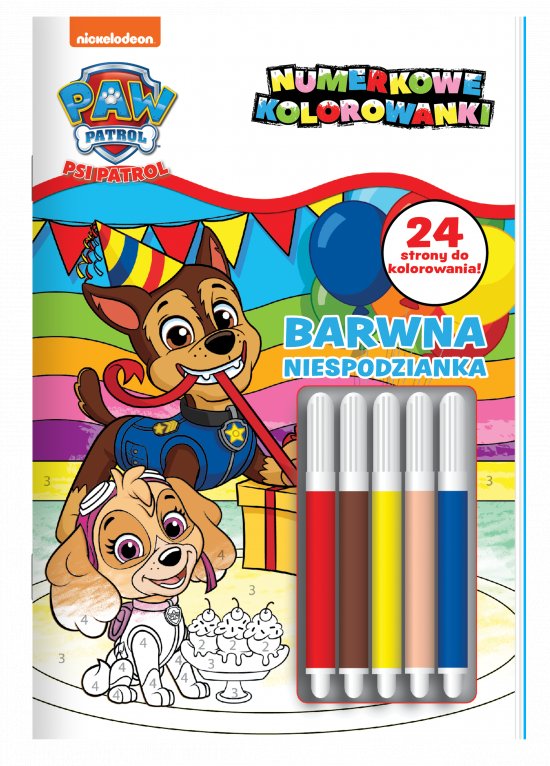 Psi Patrol Numerkowe kolorowanki. Barwna niespodzianka