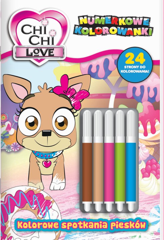 Chi Chi love. Numerkowe kolorowanki. Kolorowe spotkania piesk�w