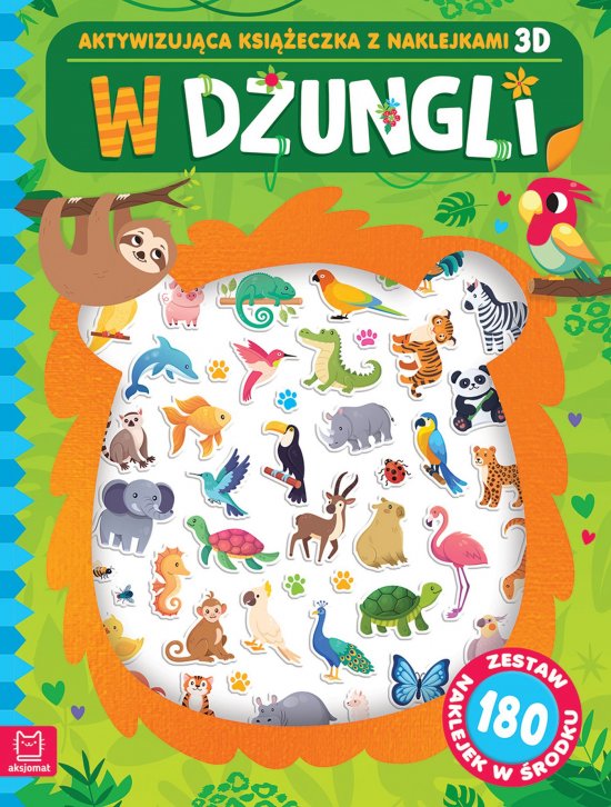 W d�ungli. Aktywizuj�ca ksi��eczka z naklejkami 3D. Zestaw 180 naklejek w �rodku