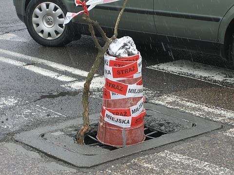 Wtem! - czyli drogowa niespodzianka na Majolikowej