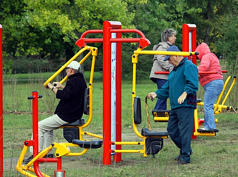 alt='Okolice Areny: najpierw park, basen pniej'