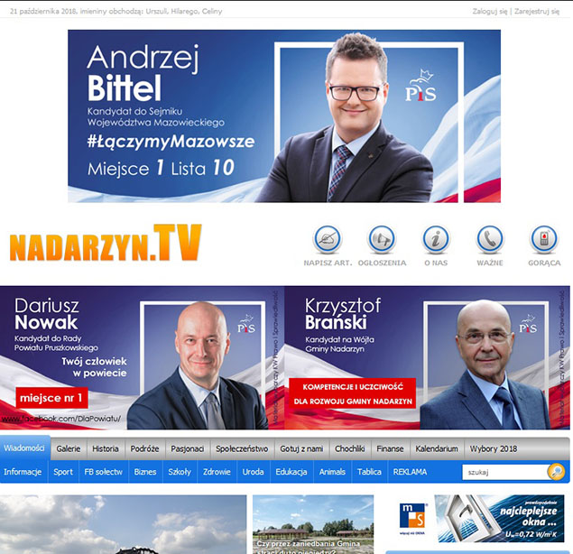 Reklamował PiS podczas ciszy wyborczej