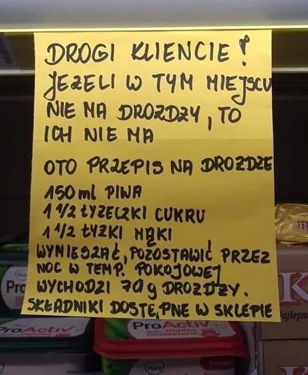 W sklepach zabrako drody. "Byskawicznie znikaj z pek"