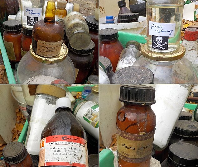 Niebezpieczne chemikalia porzucone w Falenicy