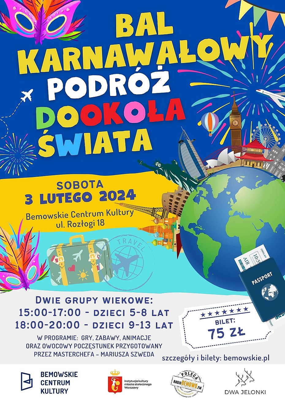 Karnawaowy bal przebieracw. Dziecica "podr dookoa wiata"