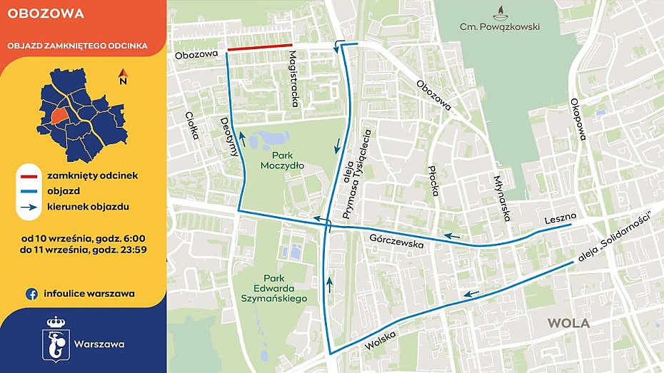 Weekendowy remont Obozowej. Objazdy dla kierowcw i utrudnienia dla pieszych