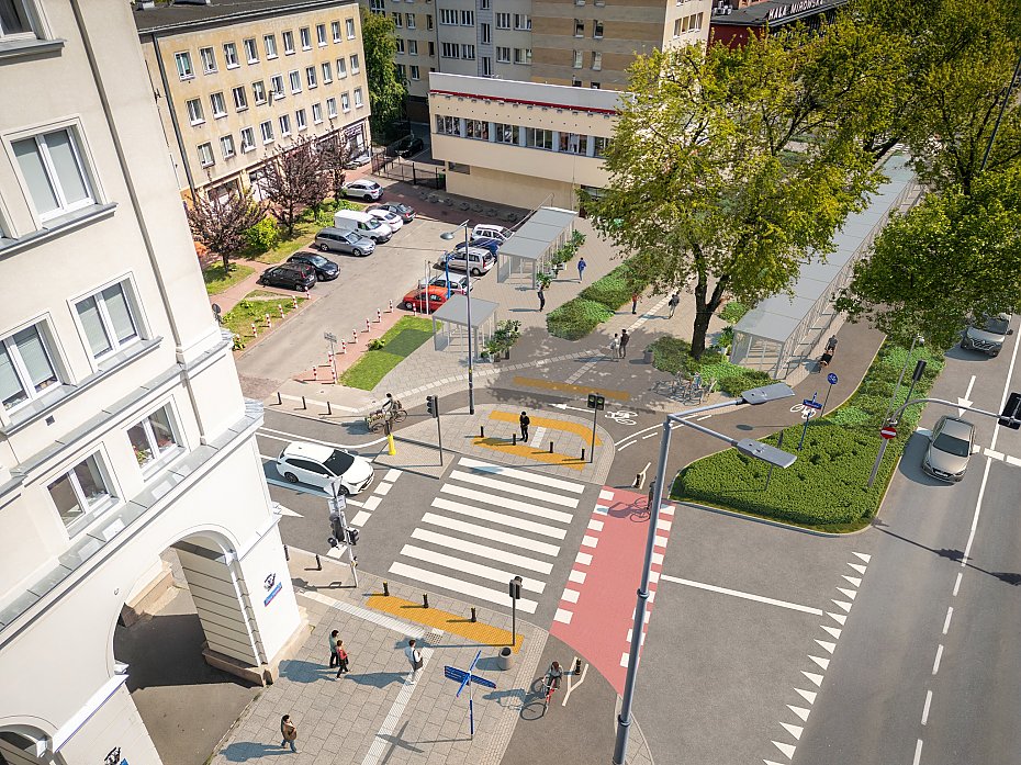 Nowa cieka rowerowa i parki kieszonkowe wzdu Jana Pawa II