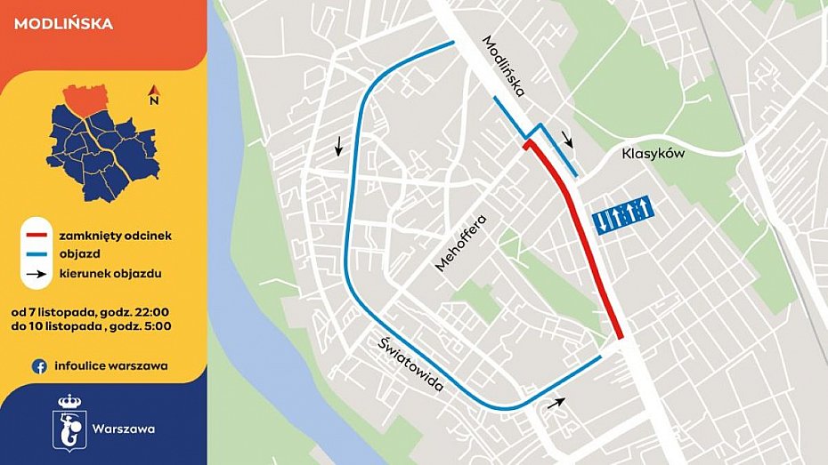 alt='Remont Modliskiej: due utrudnienia i zmiany w komunikacji'