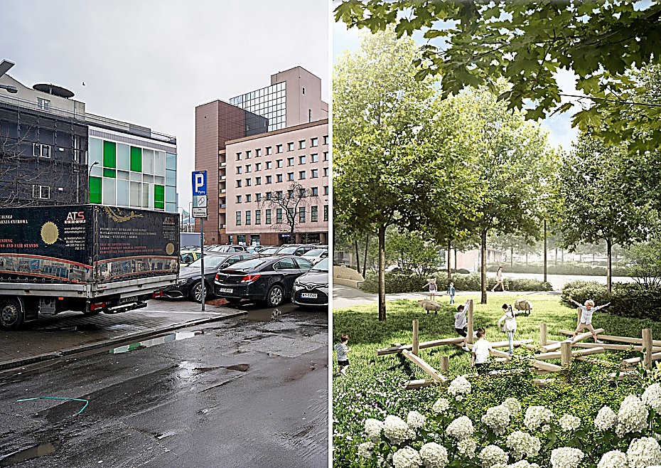 Ogrody zamiast parkingw przy Filharmonii