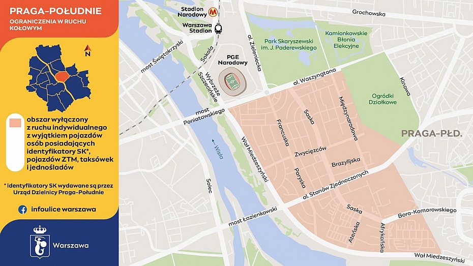 Polska walczy o awans. Zmiany w ruchu i komunikacji przy PGE Narodowym