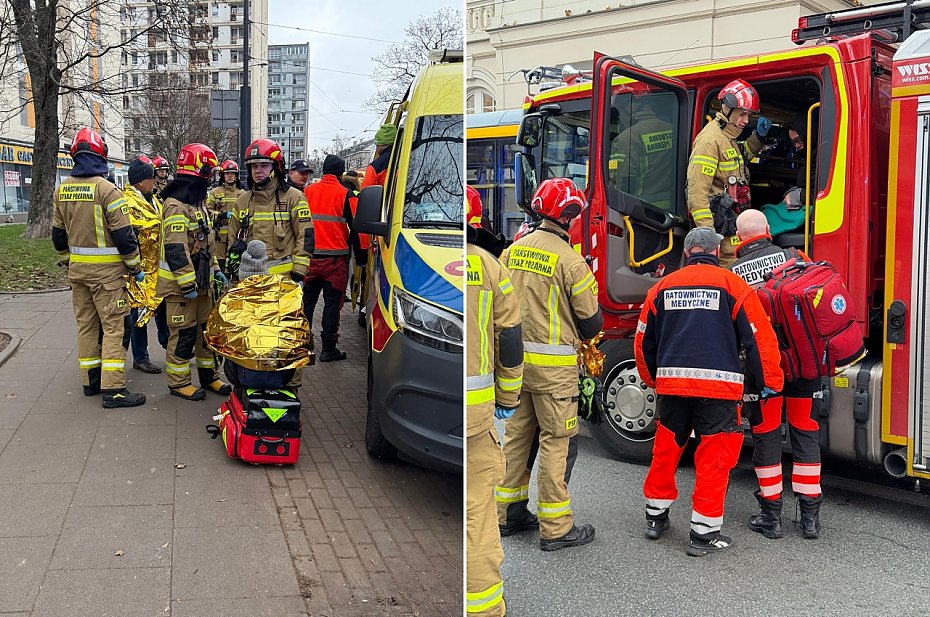 Zderzenie tramwajw z autobusem w alei Solidarnoci