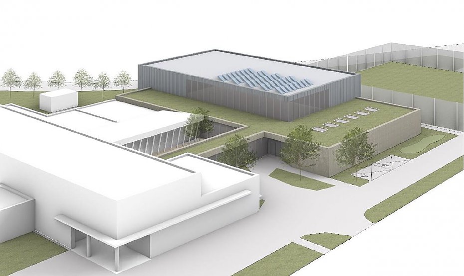 alt='Nowa hala sportowa ju powstaje. Kontenery rozebrane'