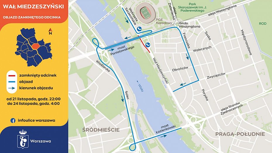 alt='Wa Miedzeszyski znw w remoncie. Zamknicie jezdni i due zmiany w ruchu'