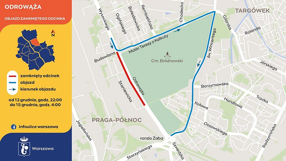 alt='Odrowa znw zamknita. Drogowcy dokocz prace'